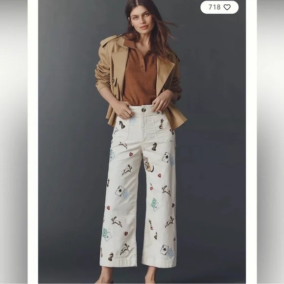 Maeve Cream Corduroy Pants - Picture 3 of 9